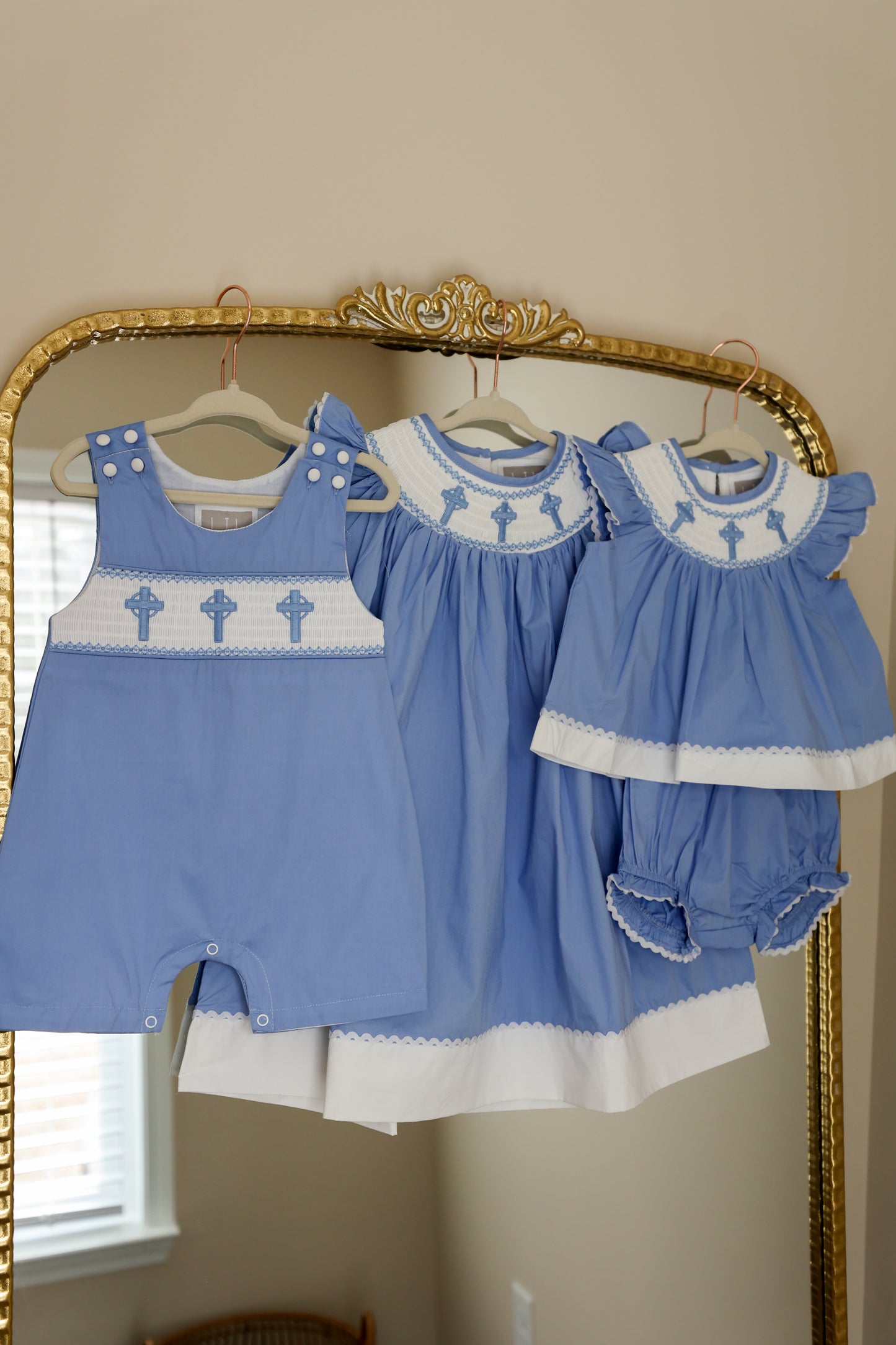 Precious Periwinkle Cross Smocked Dress