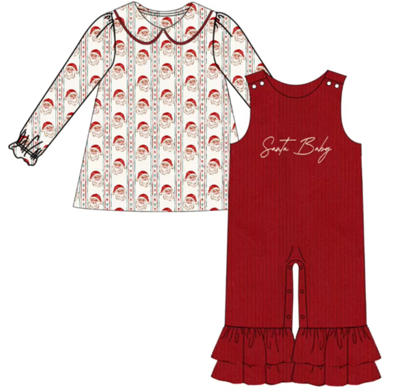 Santa Baby Girl’s Jumpsuit & Under Shirt PREORDER ETA NOVEMBER