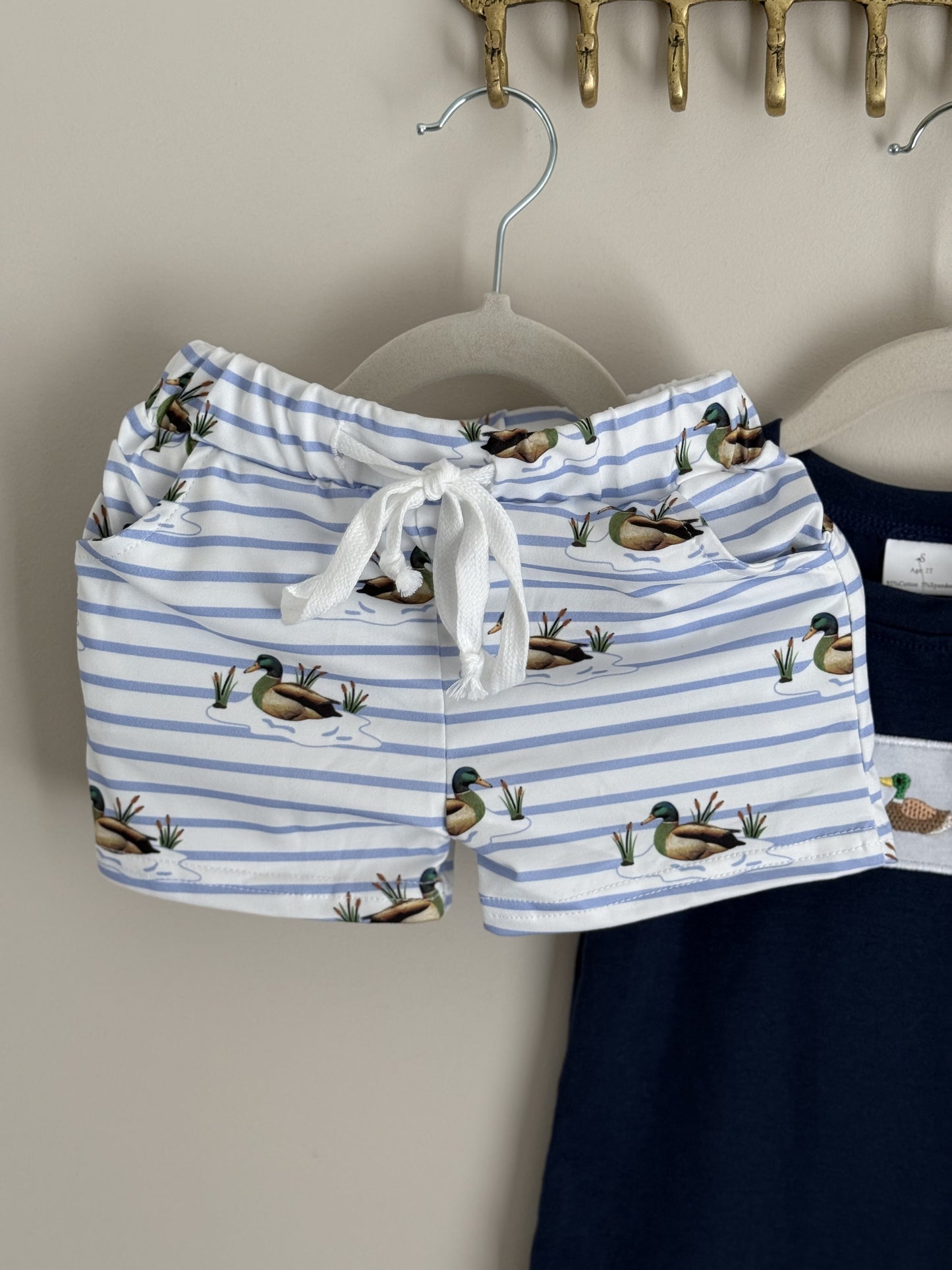 Vintage Striped Boy Duck Set