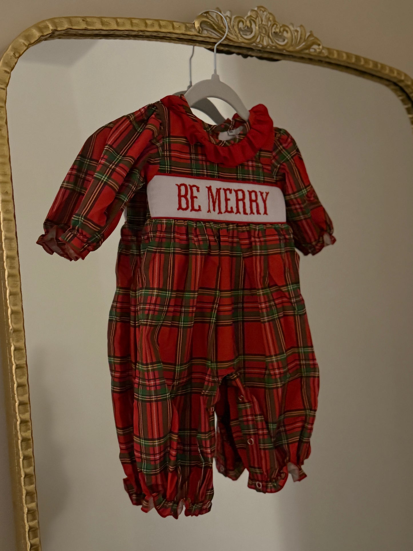 Be Merry Girl Smocked Jumpsuit RTS