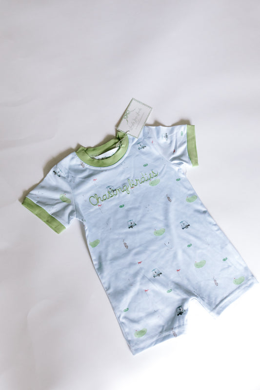 Chasing Birdies Short Sleeve Romper READY TO SHIP