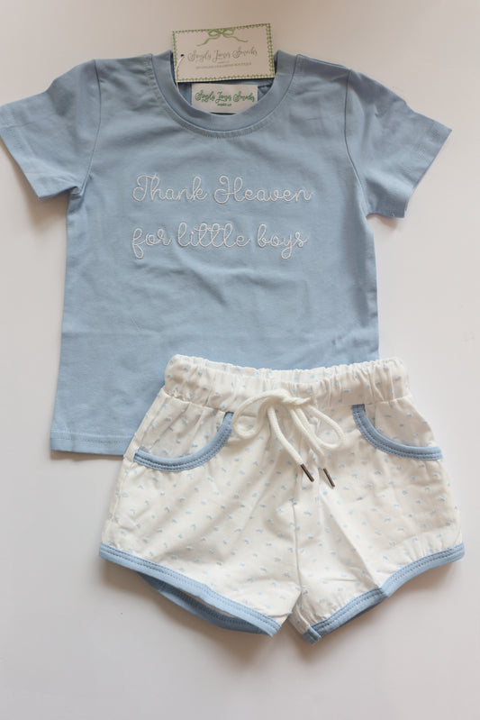 Thank Heaven For Little Boys Shorts Set READY TO SHIP