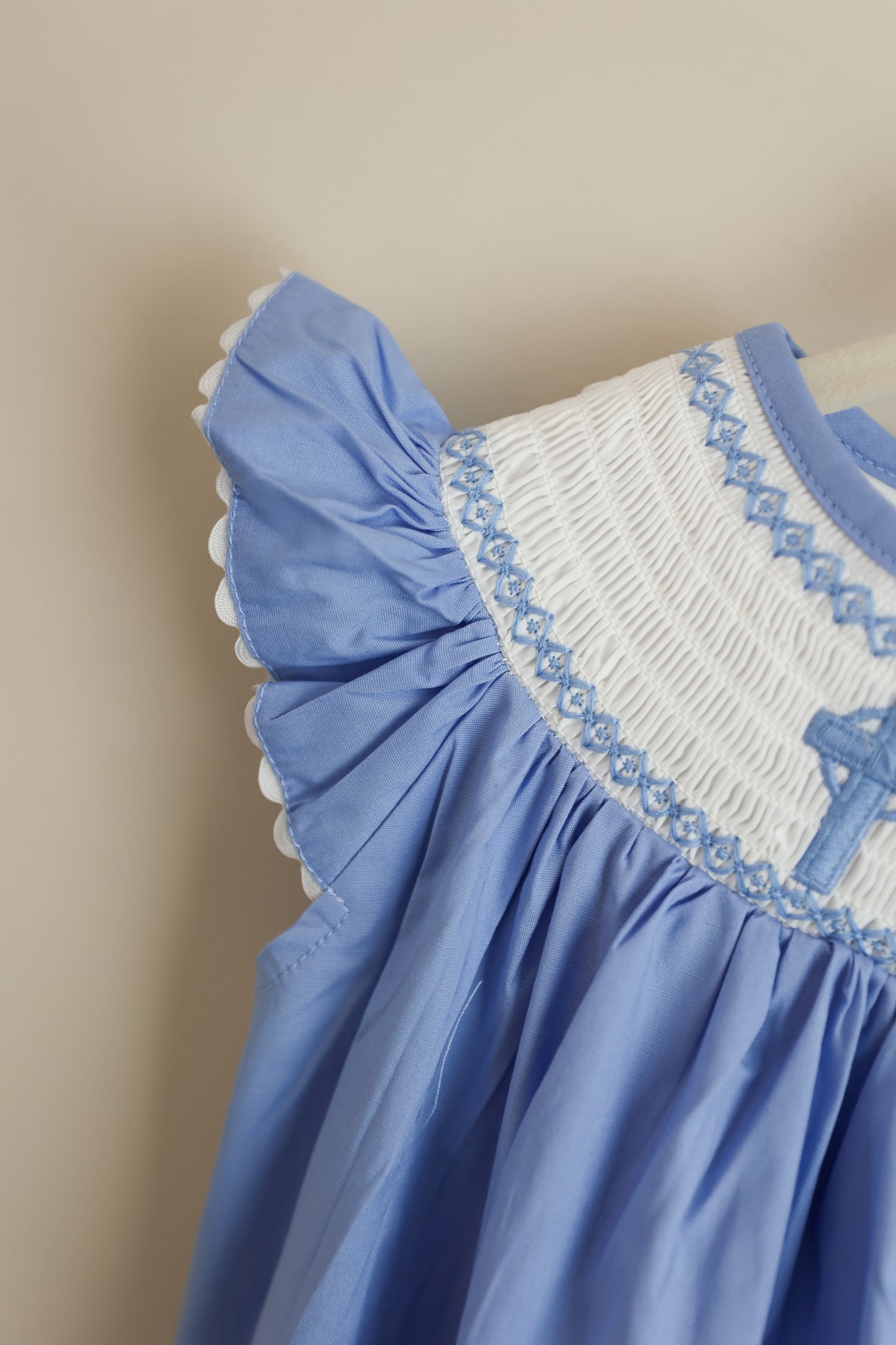 Precious Periwinkle Cross Smocked Dress