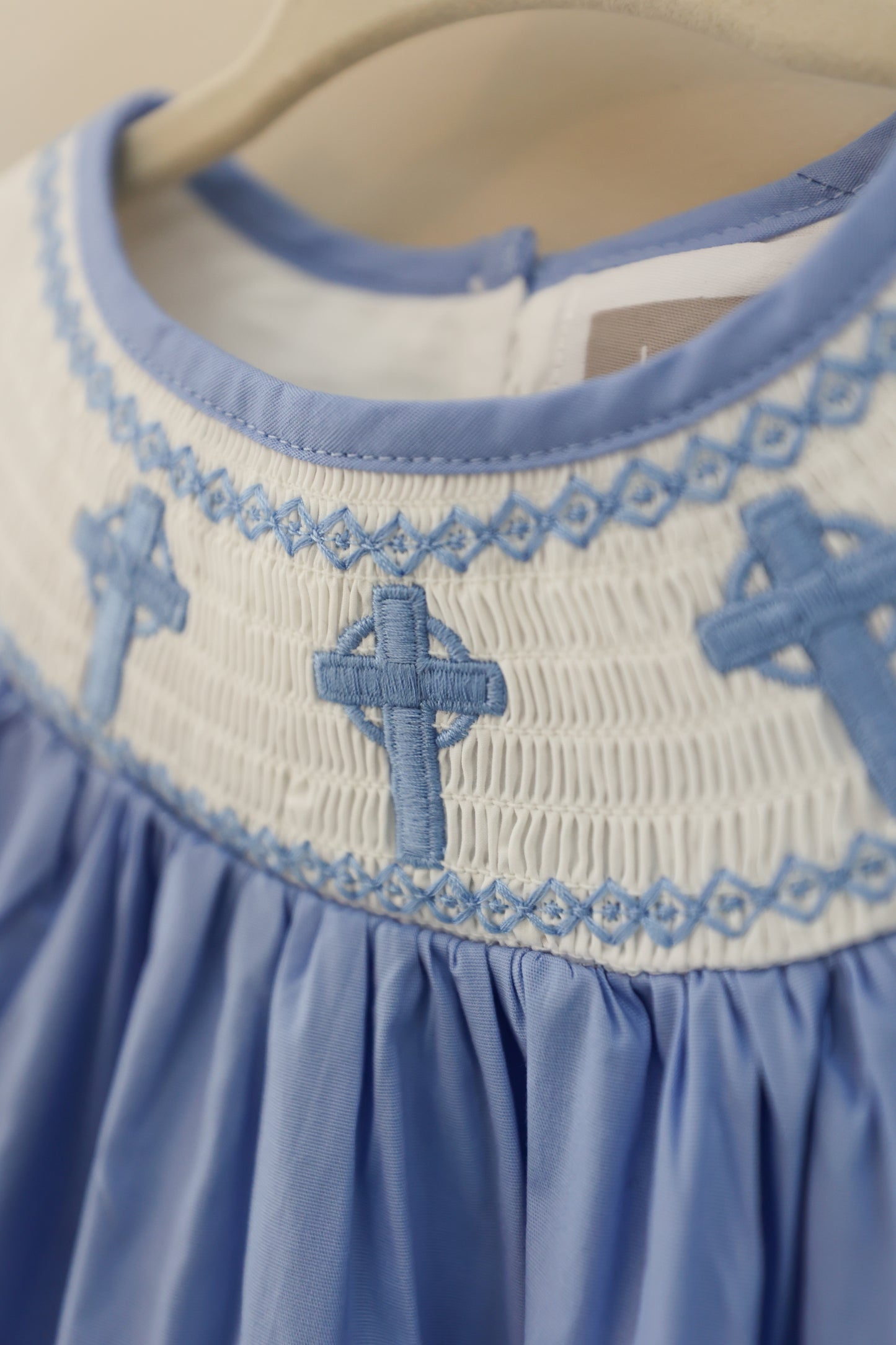 Precious Periwinkle Cross Smocked Dress