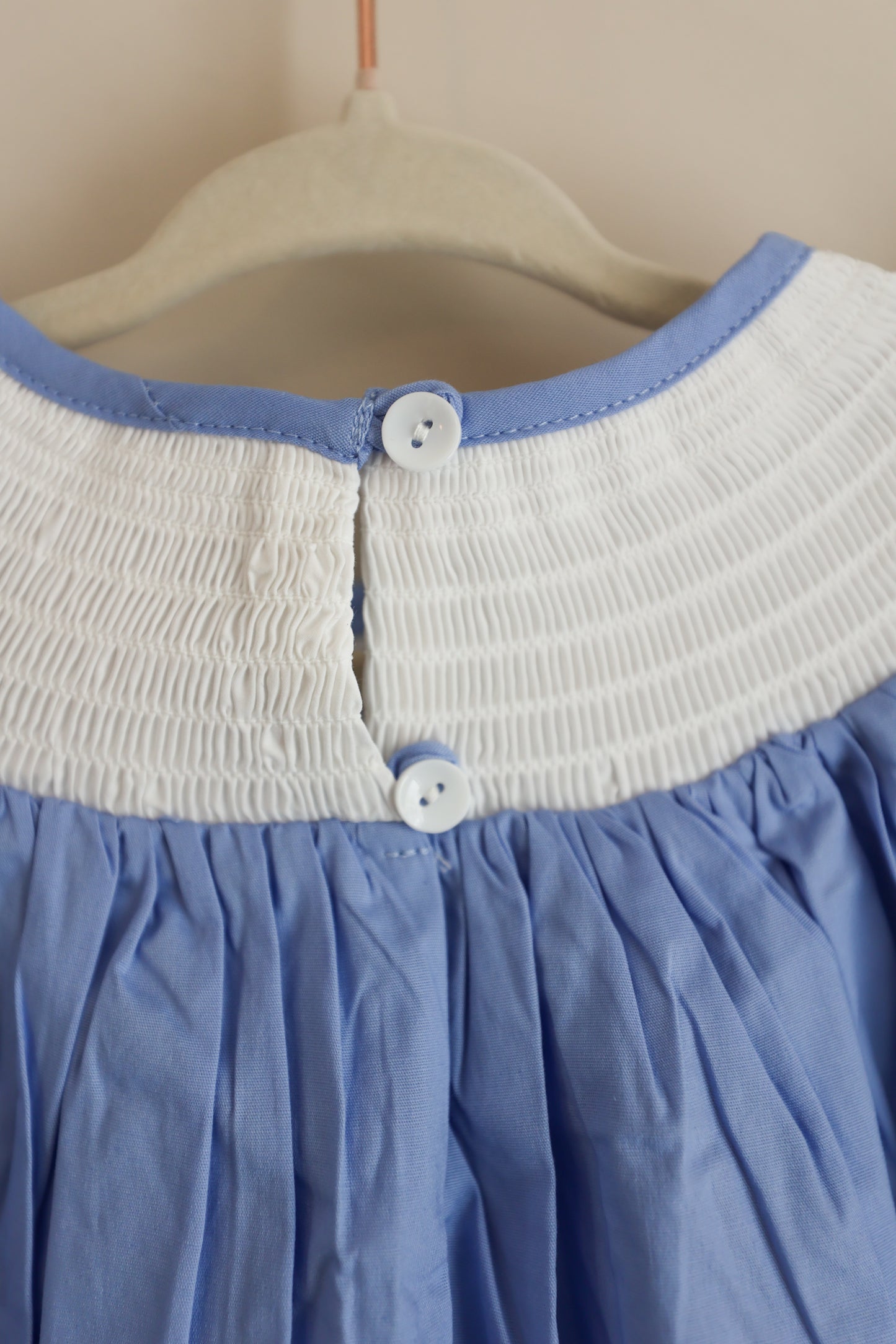 Precious Periwinkle Cross Smocked Dress