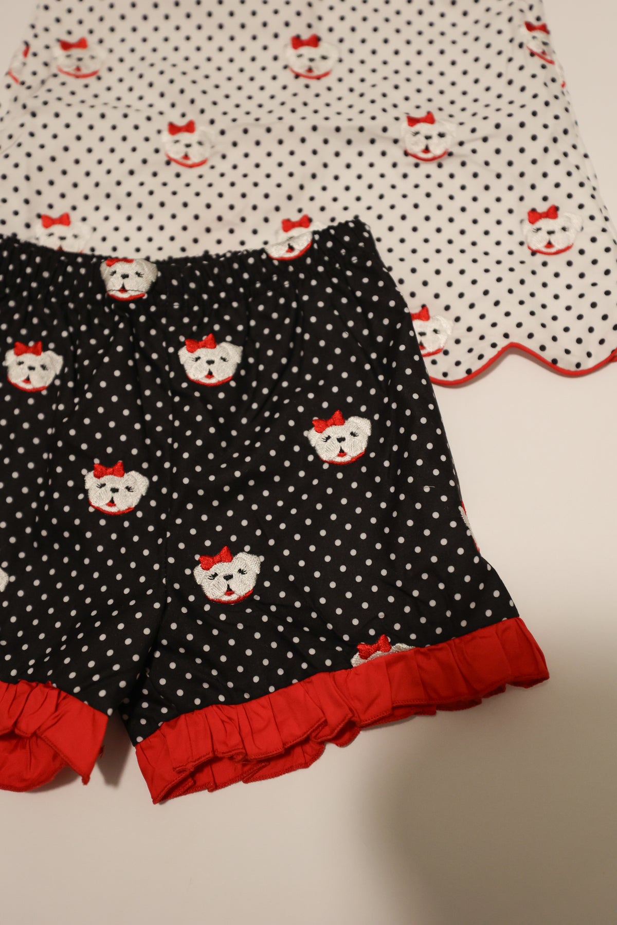 Polka Dot Pup Shorts Set READY TO SHIP