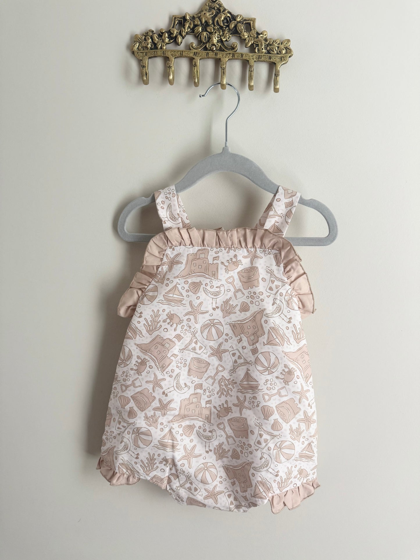 Beachy Days Toile Girl Sunsuit READY TO SHIP
