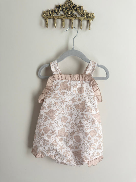 Beachy Days Toile Girl Sunsuit READY TO SHIP