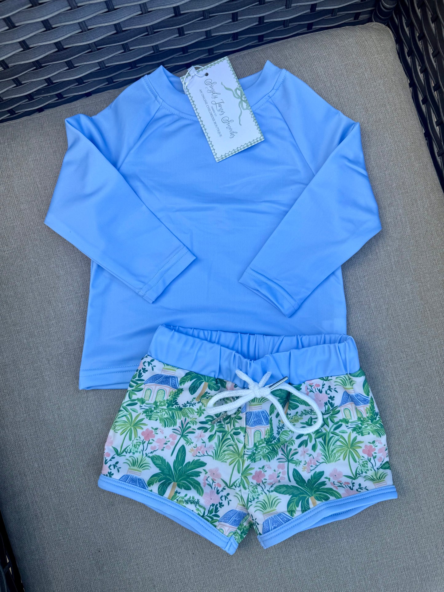 Preppy Beach Hut Boy Swim Set READY TO SHIP