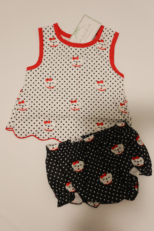 Polka Dot Pup Bloomer Set READY TO SHIP