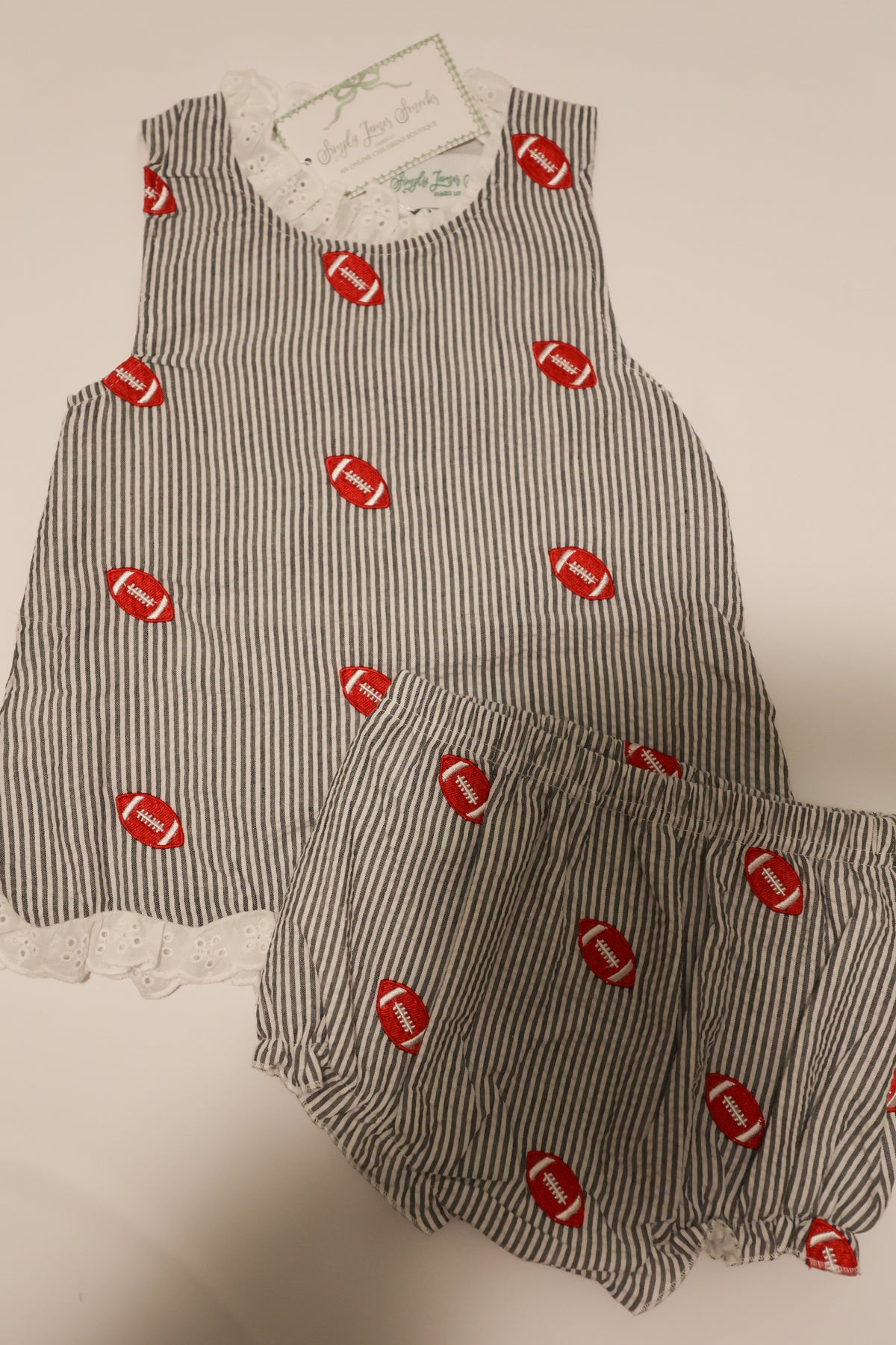 Run The Ball Girl Diaper Set READY TO SHIP