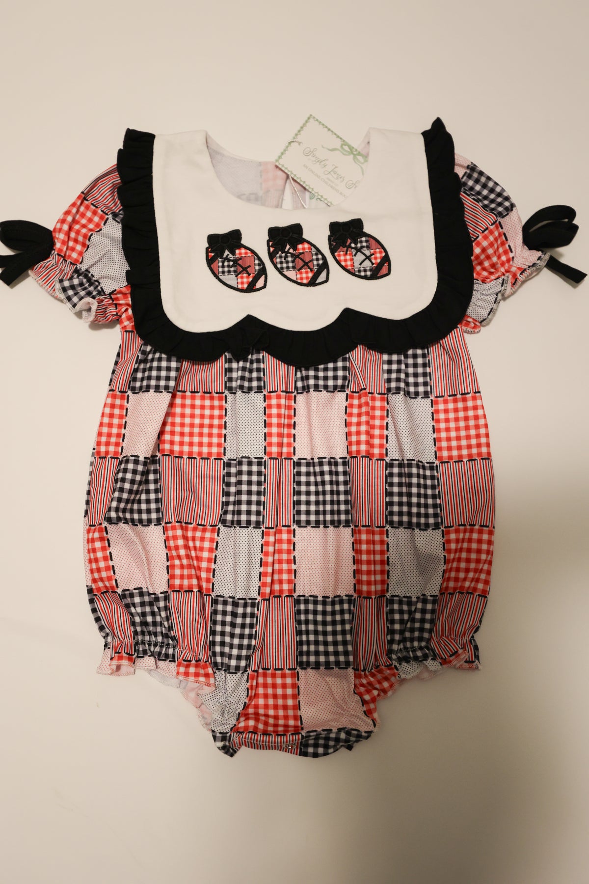 Football Patchwork Girl Bubble READY TO SHIP