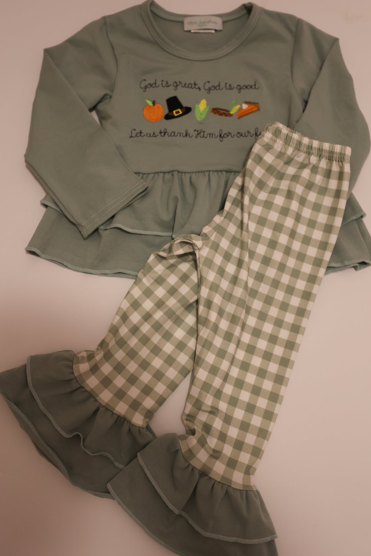 Let Us Thank Him Girl’s Pant Set READY TO SHIP