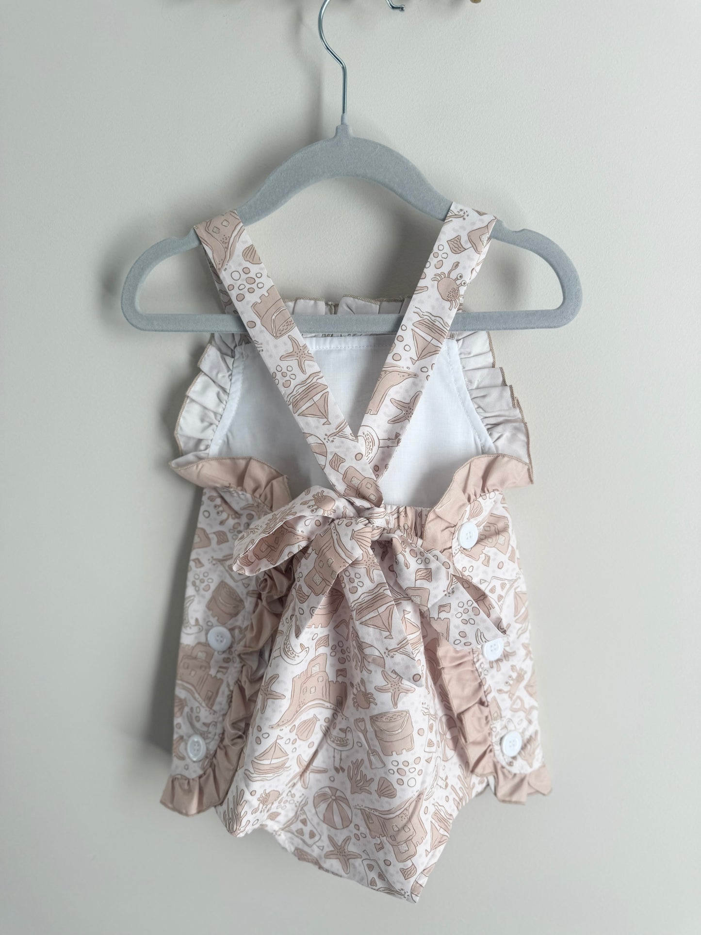 Beachy Days Toile Girl Sunsuit READY TO SHIP