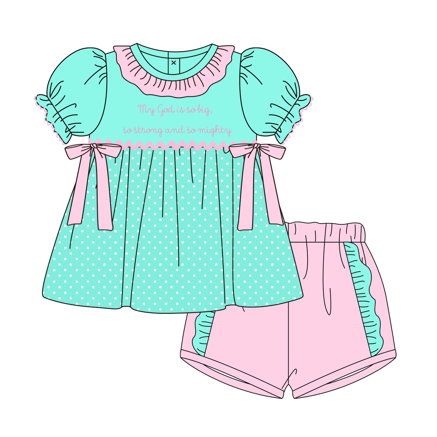 My God is so big girl short set PREORDER ETA JUNE