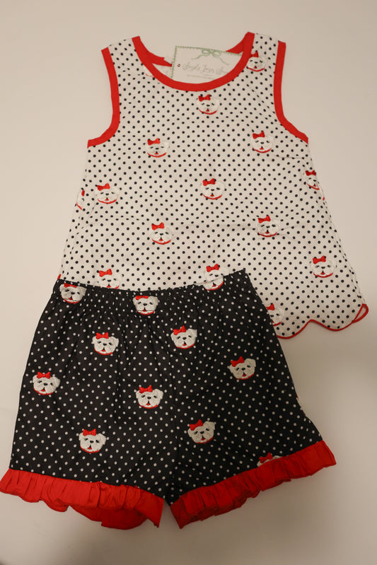 Polka Dot Pup Shorts Set READY TO SHIP