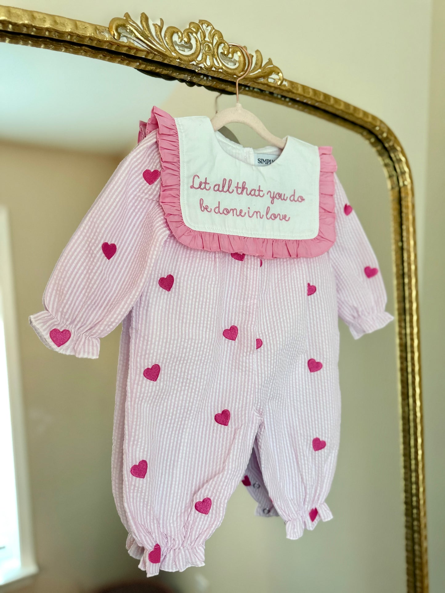 Be done in love seersucker girl jumpsuit RTS