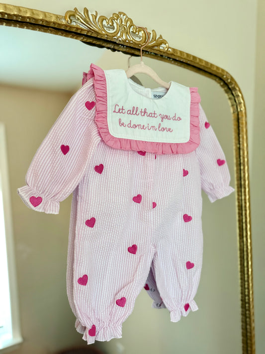 Be done in love seersucker girl jumpsuit RTS