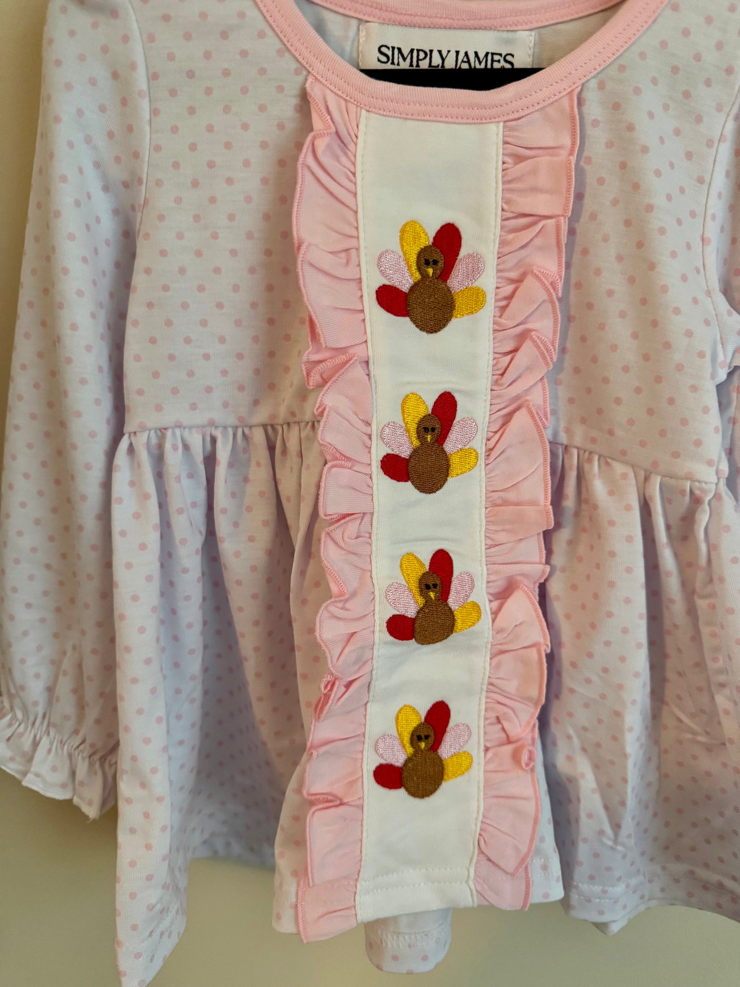 Polka dot turkeys bloomer set
