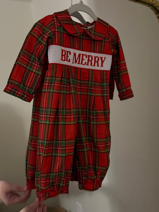 Be Merry Boy Smocked Jumpsuit RTS