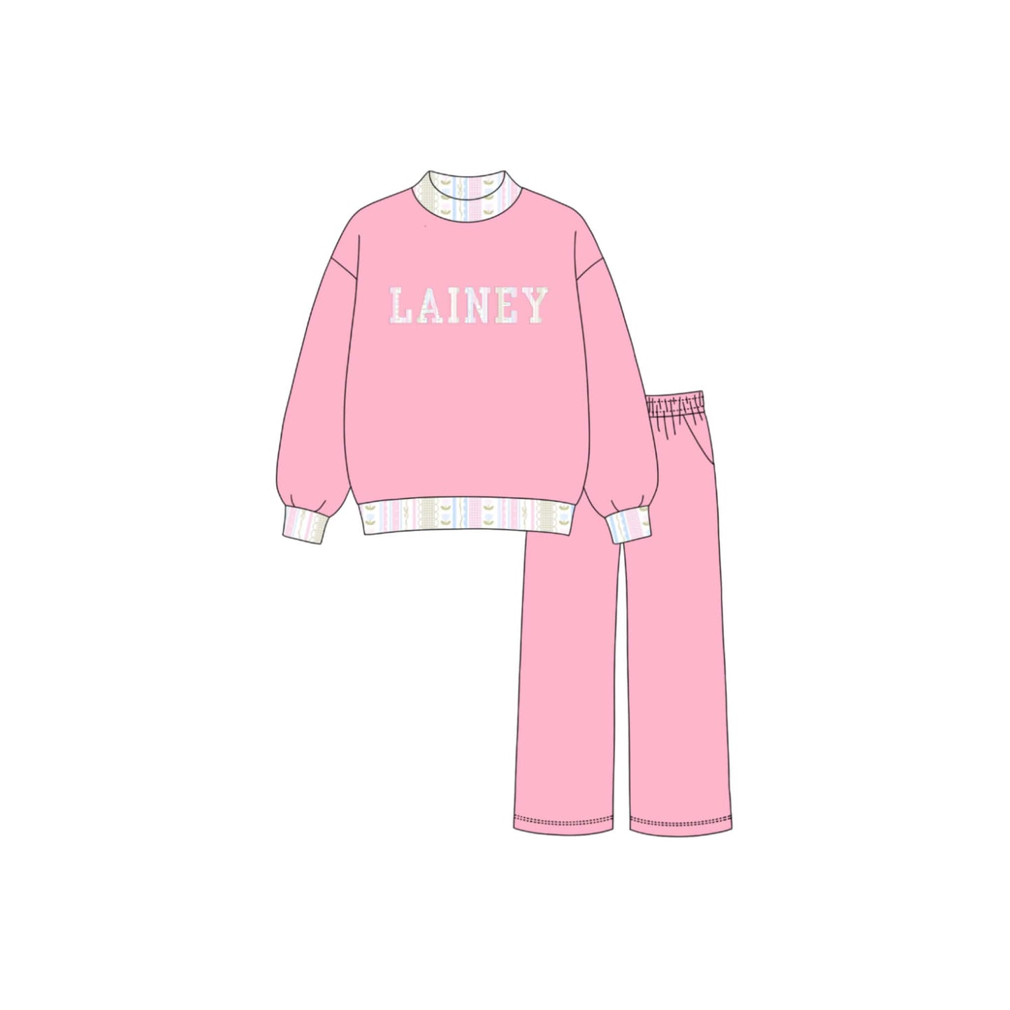 Name Custom Mock Neck Girl’s Pant Set PREORDER ETA JANUARY