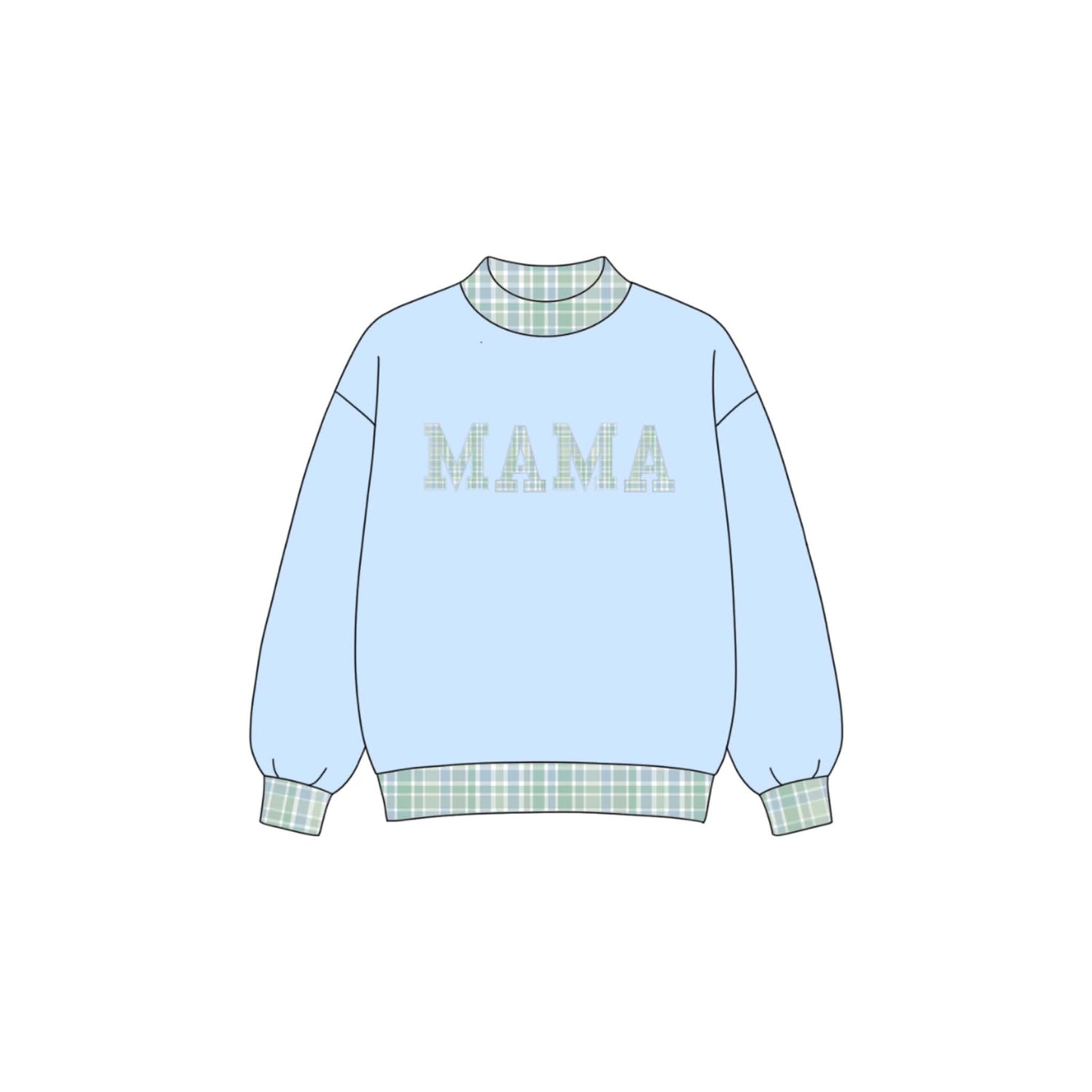 Custom Mock Neck Blue Mom Match PREORDER ETA JANUARY